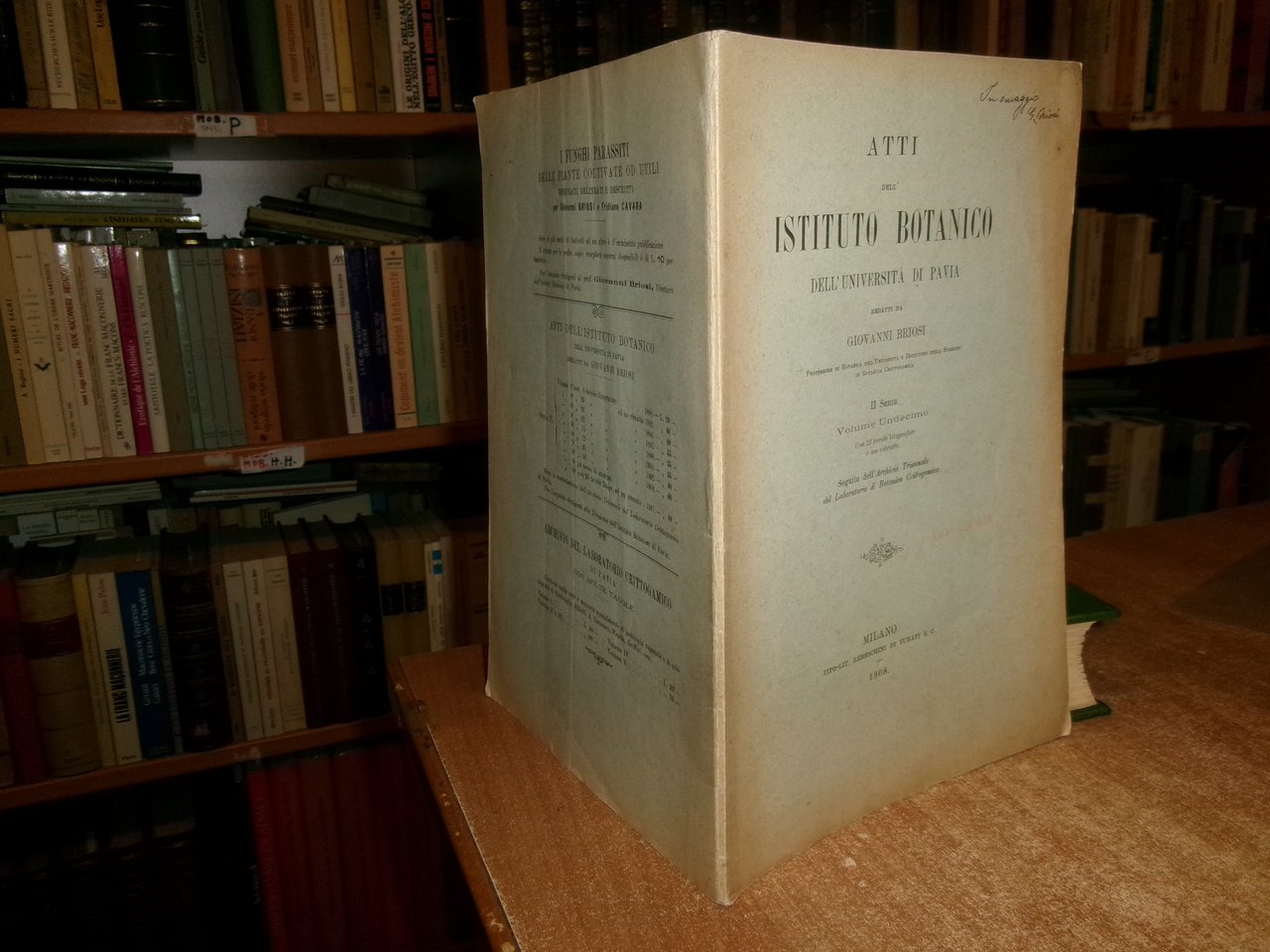 Atti Dell'istituto Botanico Dell' Università Di Pavia... da GIOVANNI BRIOSI …