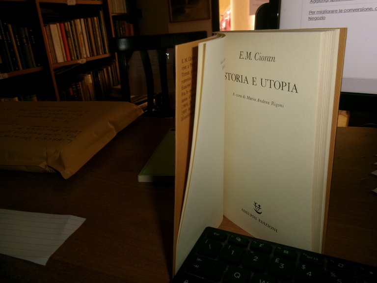 STORIA E UTOPIA. E. M. CIORAN