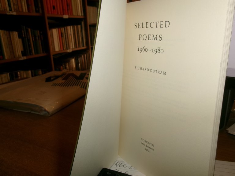 Selected Poems 1960-1980. RICHARD OUTRAM 1984