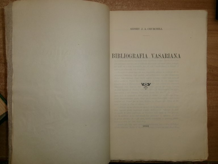 BIBLIOGRAFIA VASARIANA. Sidney J. A. Churchill 1912