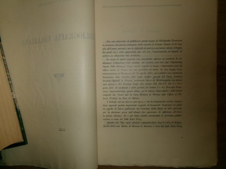 BIBLIOGRAFIA VASARIANA. Sidney J. A. Churchill 1912