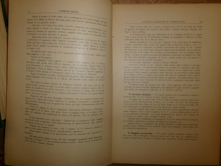 ROCCO LORENZO. Giunte e correzioni al Sommervogel... s.d. (c. 1930)