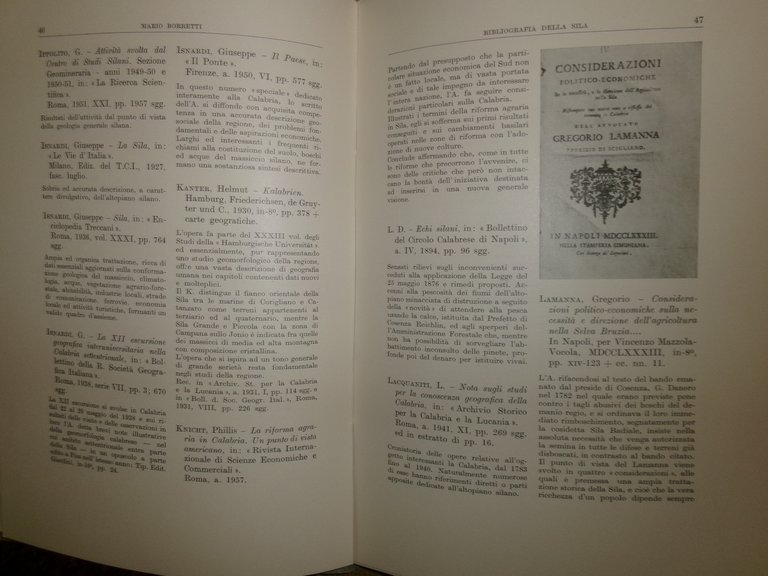 Bibliografia della Sila. MARIO BORRETTI 1965