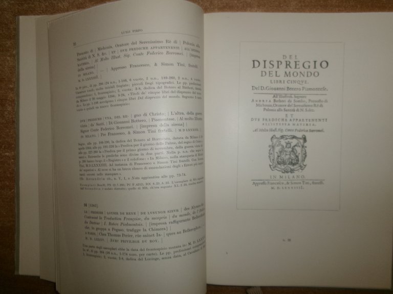 Gli Scritti Giovanili di GIOVANNI BOTERO. LUIGI FIRPO 1960