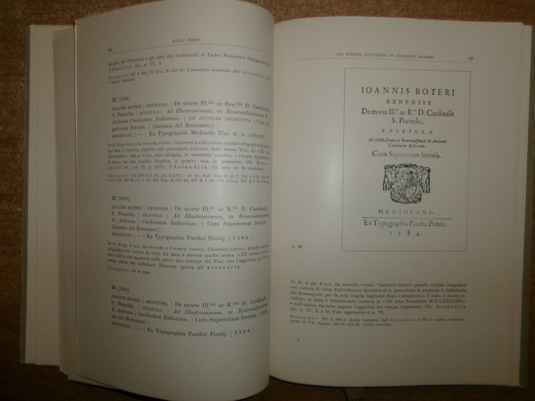 Gli Scritti Giovanili di GIOVANNI BOTERO. LUIGI FIRPO 1960
