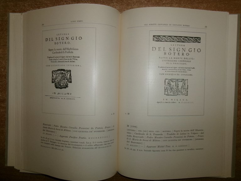 Gli Scritti Giovanili di GIOVANNI BOTERO. LUIGI FIRPO 1960