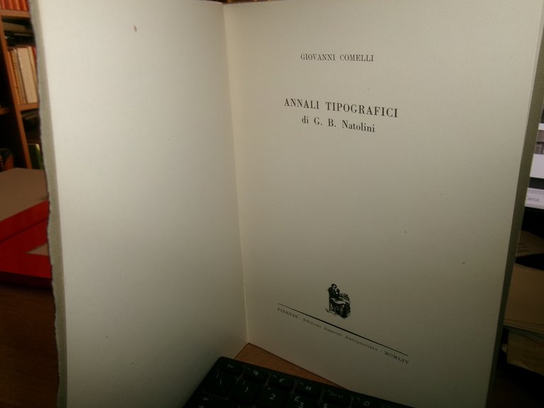 ANNALI TIPOGRAFICI di G. B. Natolini. GIOVANNI COMELLI 1954