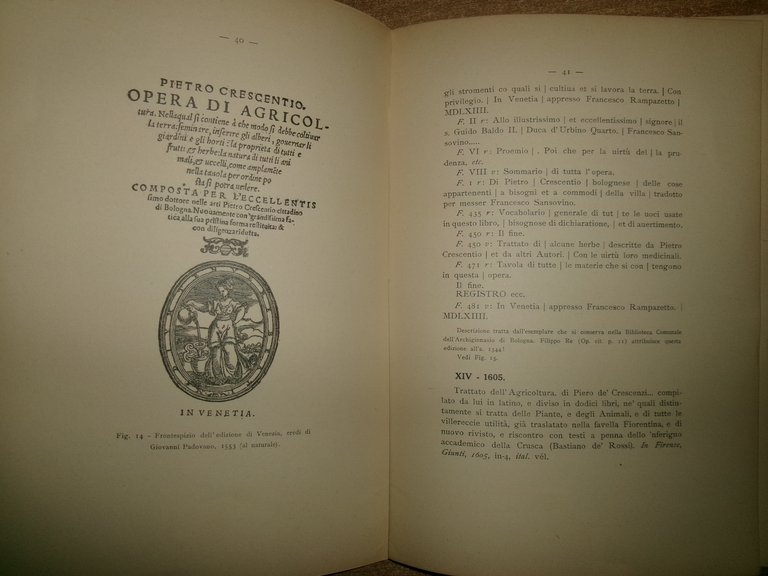 Bibliografia delle edizioni dell' Opera di PIER DE' CRESCENZI. ALBANO …