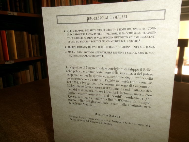 Processo ai Templari. Una questione politica. MALCOM BARBER 1998