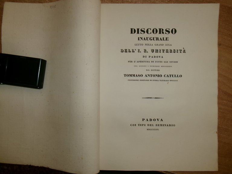 ELOGIO di GIOVANNI ARDUINO. Discorso inaugurale letto nella... A. CATULLO …