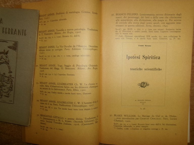 4 cataloghi di Scienze Occulte: SIBRIUM/La Biblioteca di Don Ferrante... …