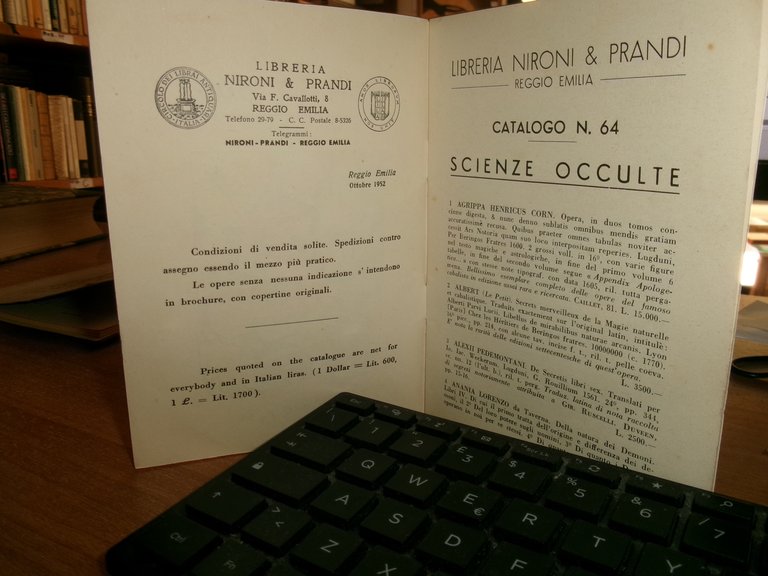 4 cataloghi di Scienze Occulte: SIBRIUM/La Biblioteca di Don Ferrante... …