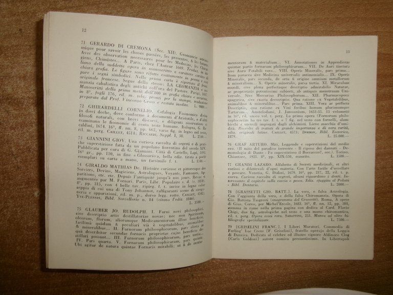 4 cataloghi di Scienze Occulte: SIBRIUM/La Biblioteca di Don Ferrante... …