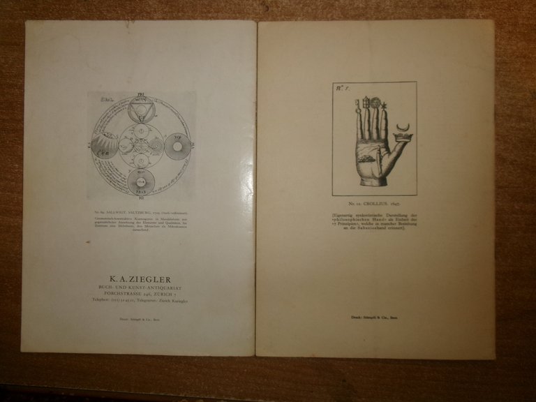 ALCHEMIE ALCHIMIA 2 cataloghi di K. A. ZIEGLER, ZURICH