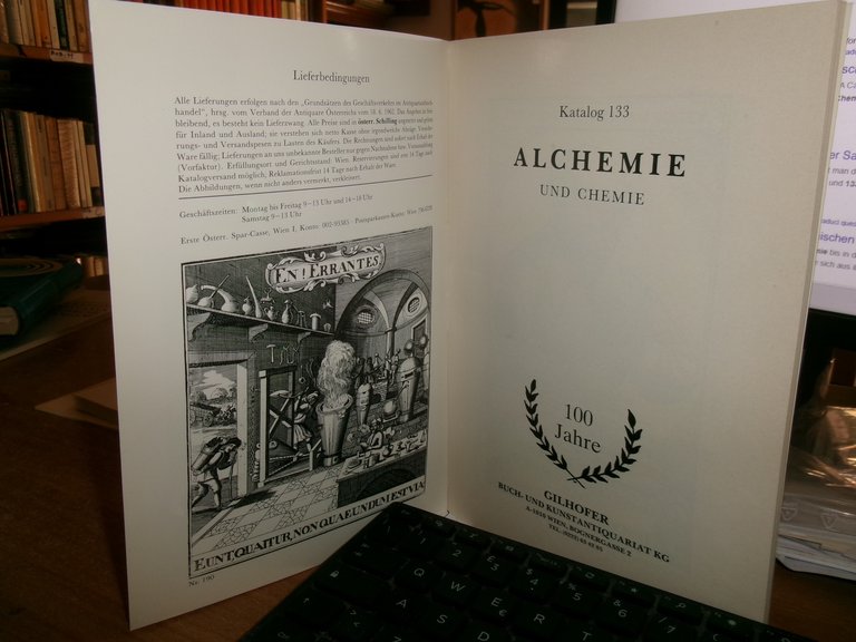 (Catalogo alchimia) ALCHEMIE und CHEMIE Katalog 133 GILHOFER 1984
