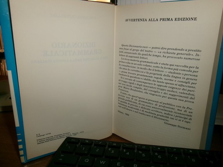Dizionario Grammaticale per il buon uso della lingua italiana. V. …
