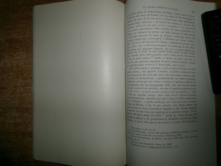 S. BONGI. Le prime Gazzette in Italia (estratto fotocopiato)
