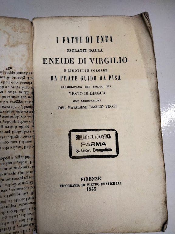 I fatti di Enea estratti dalla Eneide di Virgilio.
