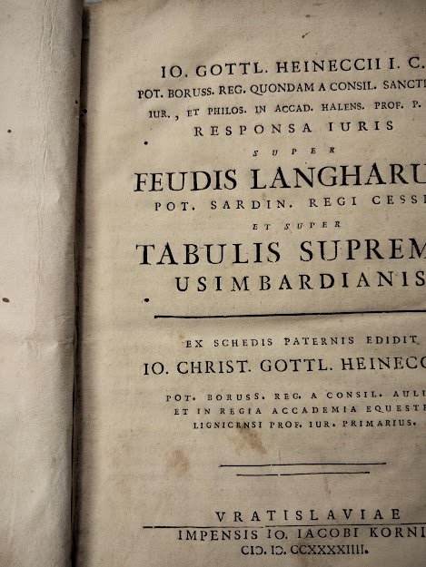 Responsa iuris super feudis langharum pot. Sardin. Regi cessis et …
