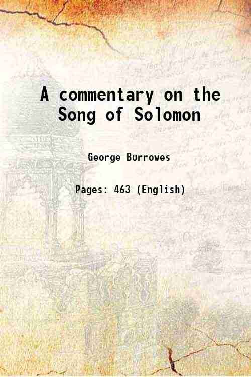 A commentary on the Song of Solomon 1860