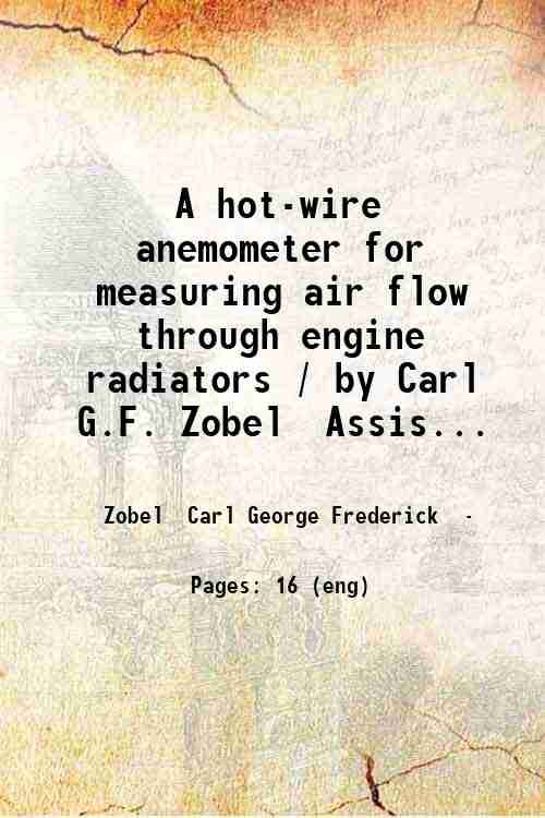 A hot-wire anemometer for measuring air flow through engine radiators … | Immagine principale