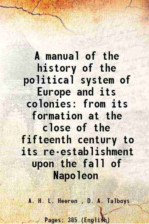 A manual of the history of the political system of …