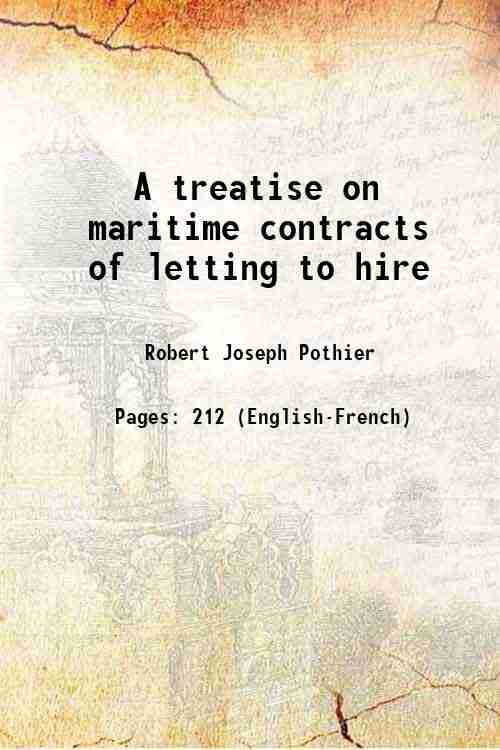 A treatise on maritime contracts of letting to hire 1821 | Immagine principale