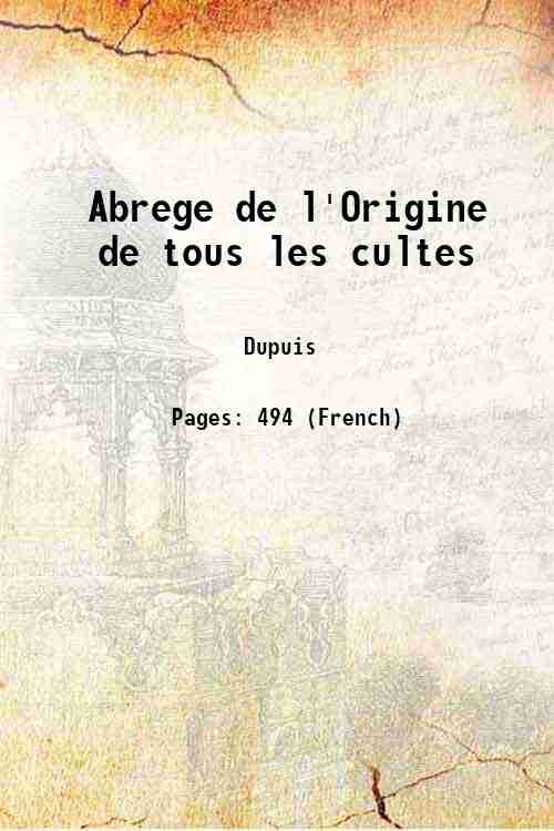 Abrege de l'Origine de tous les cultes 1822 | Immagine principale