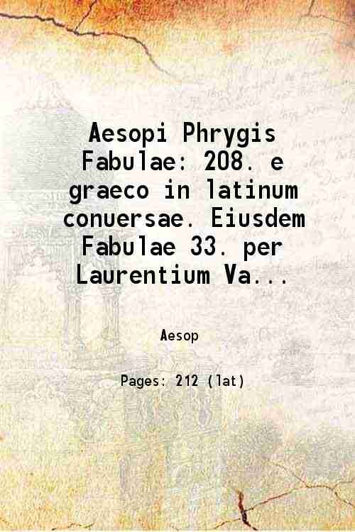 Aesopi Phrygis Fabulae 1513