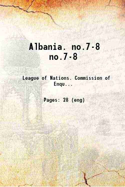 Albania. Volume no.7-8 1923