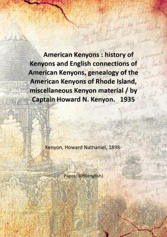 American Kenyons : history of Kenyons and English connections of …