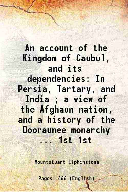 An account of the Kingdom of Caubul, and its dependencies … | Immagine principale