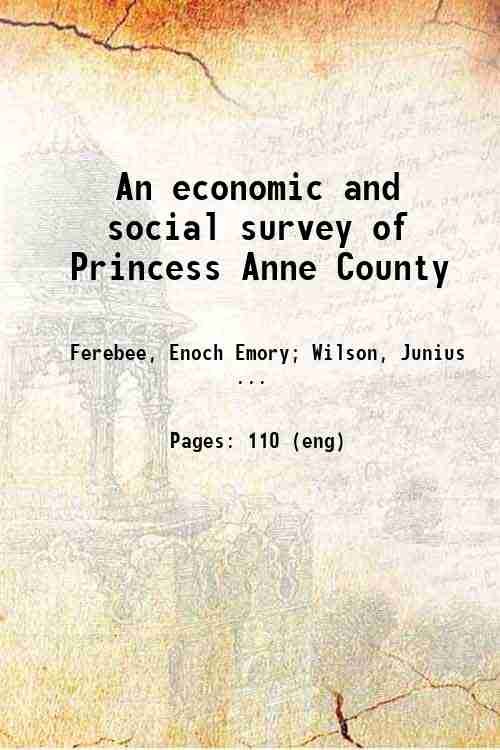 An economic and social survey of Princess Anne County 1924 | Immagine principale
