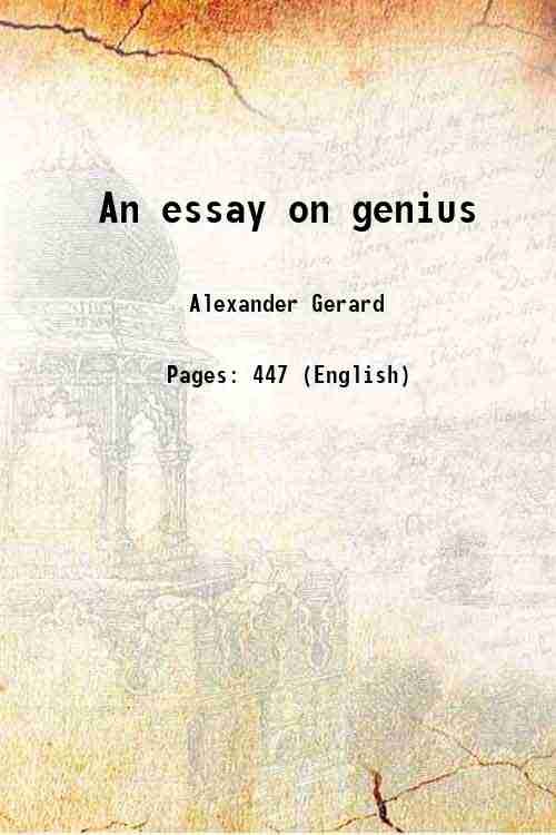 An essay on genius 1774 | Immagine principale