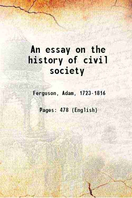 An essay on the history of civil society 1773 | Immagine principale