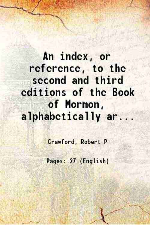 An index, or reference, to the second and third editions …