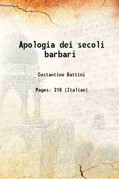 Apologia dei secoli barbari 1823