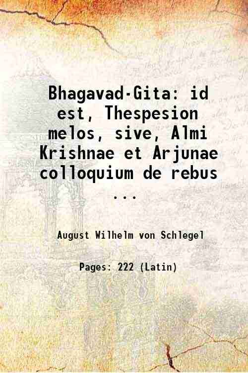 Bhagavad-Gita: id est, Thespesion melos, sive, Almi Krishnae et Arjunae … | Immagine principale