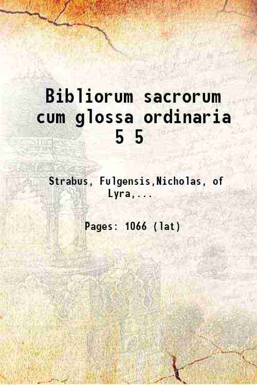 Bibliorum sacrorum cum glossa ordinaria Volume 5 1603