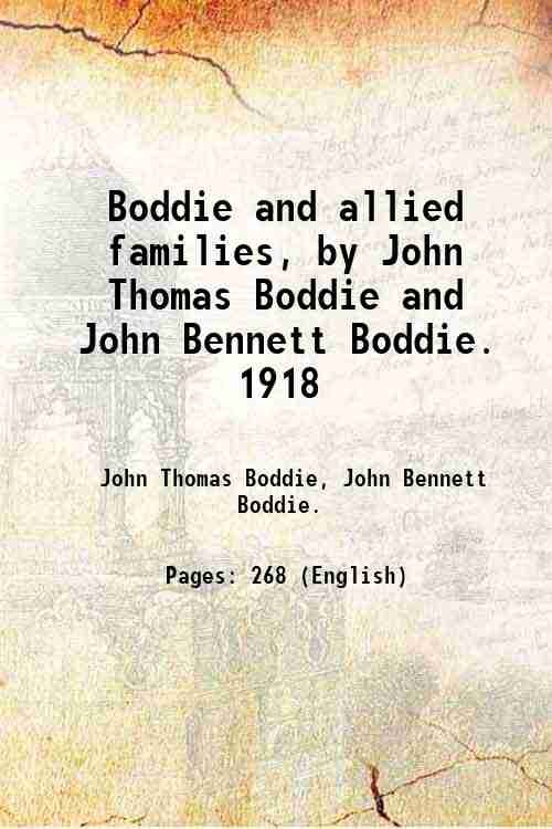 Boddie and allied families 1918