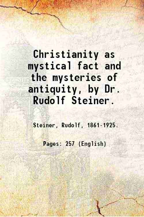 Christianity as mystical fact and the mysteries of antiquity, by …