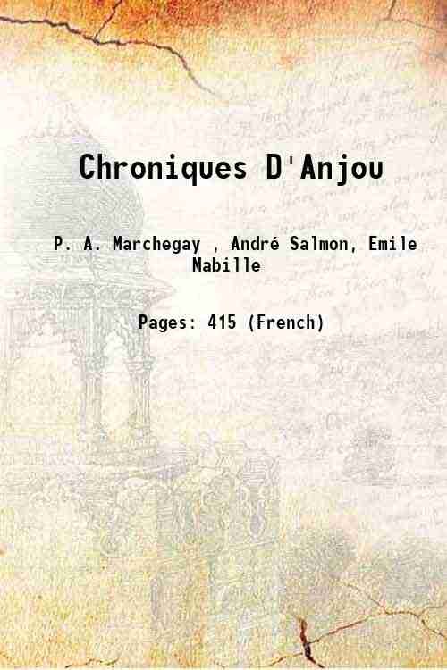 Chroniques D'Anjou 1856