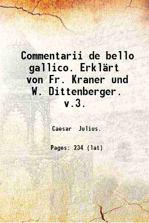 Commentarii de bello gallico Volume 3 1920