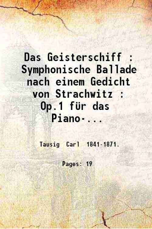 Das Geisterschiff : Symphonische Ballade nach einem Gedicht von Strachwitz …
