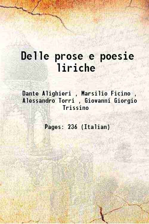 Delle prose e poesie liriche 1850