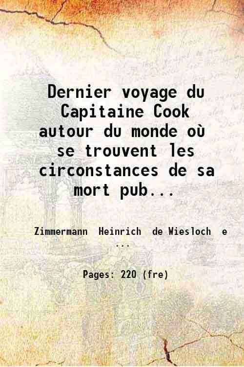Dernier voyage du Capitaine Cook autour du monde o˘ se …