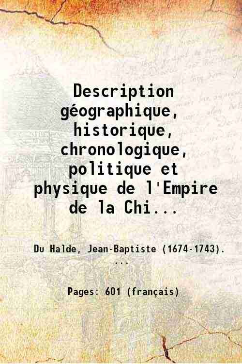 Description gÈographique historique, chronologique, politique, et physique de l'Empire de … | Immagine principale