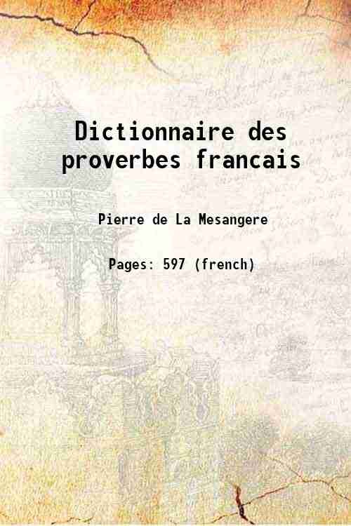 Dictionnaire des proverbes francais 1821 | Immagine principale