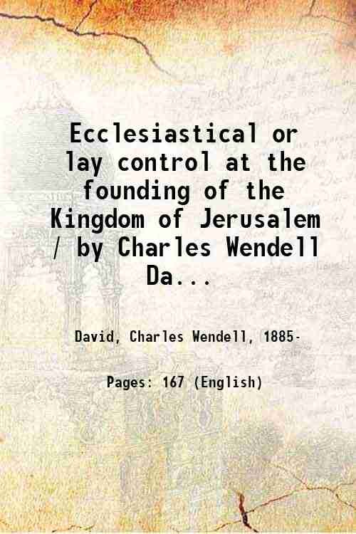 Ecclesiastical or lay control at the founding of the Kingdom … | Immagine principale