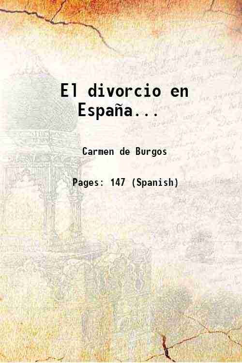 El divorcio en EspaÒa. 1904